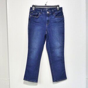 CHICO'S SIZE 00 STRETCH JEANS PLATINUM CROP